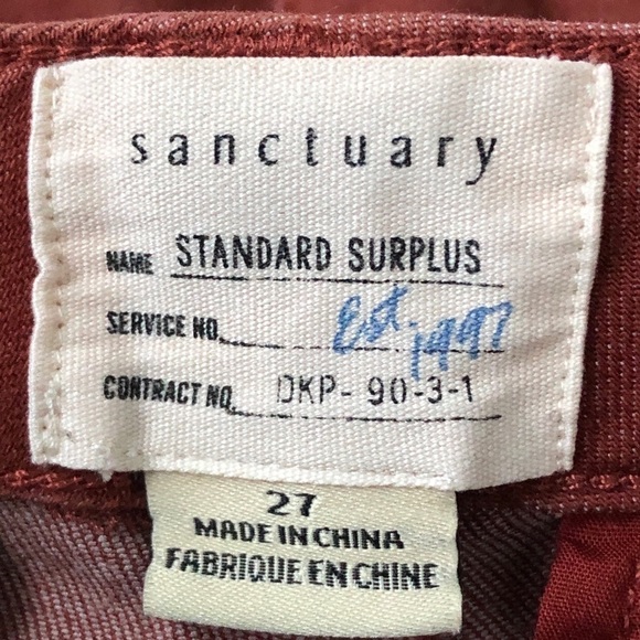 𝅺sanctuary zip skinny standard surplus women’s - Picture 2 of 6